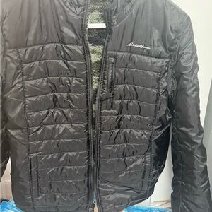 Eddie Bauer Men's Quilted Black Puffer Jacket